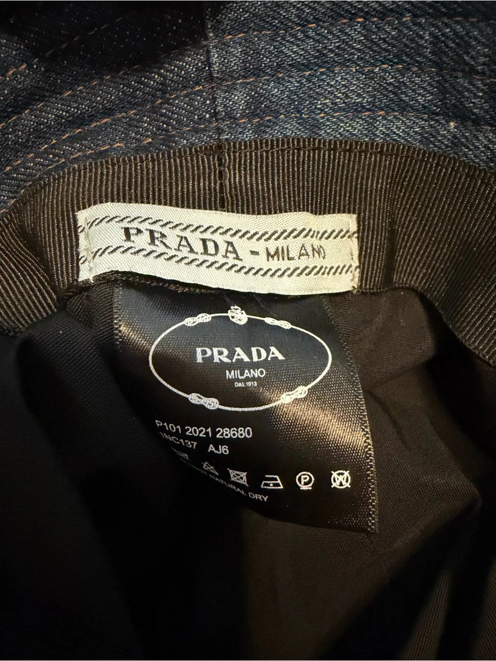 Prada Denim Bucket Hat in Washed Blue - Picture 4 of 4